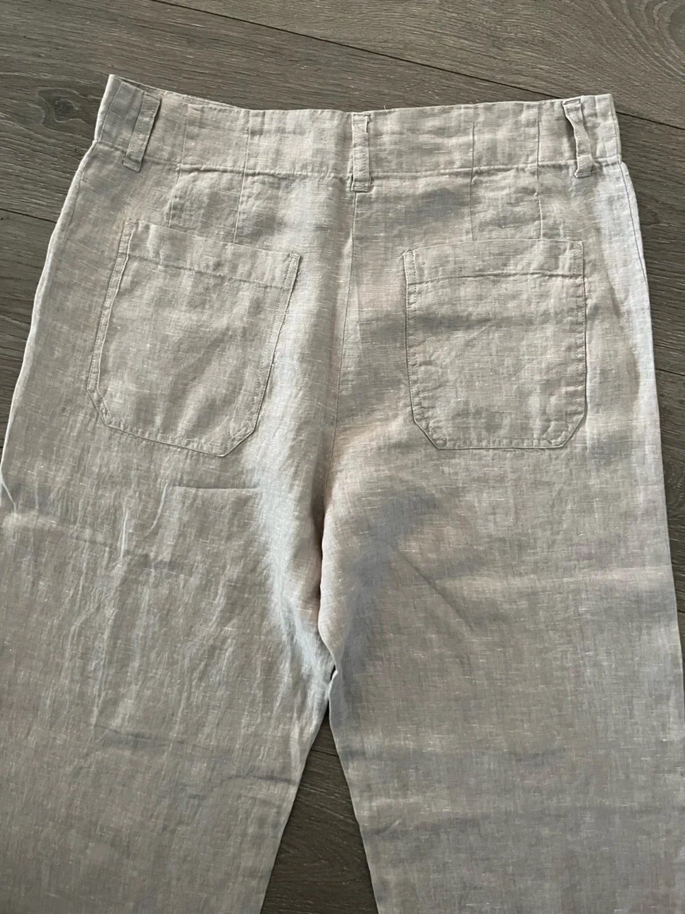 NWT Quince Women's Straight-Leg Linen Pants — Natural Beige Size 12